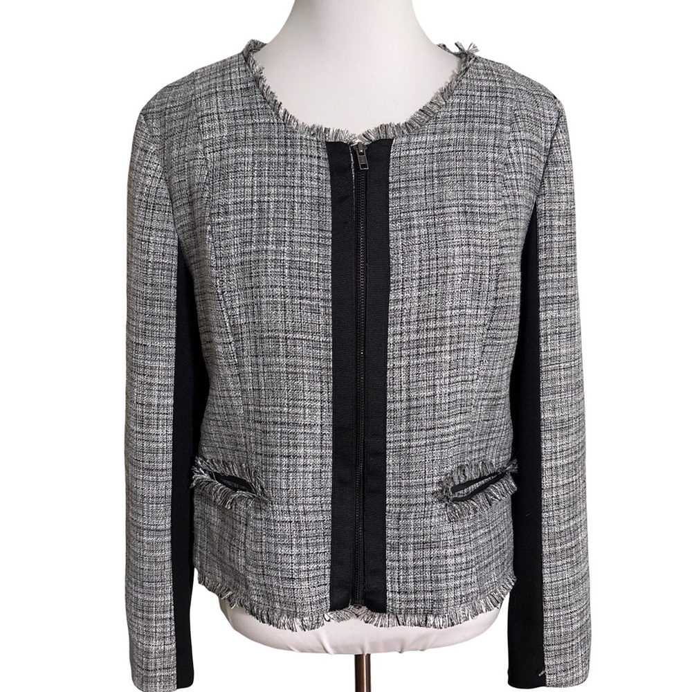 Elle Black Gray Textured Blazer
